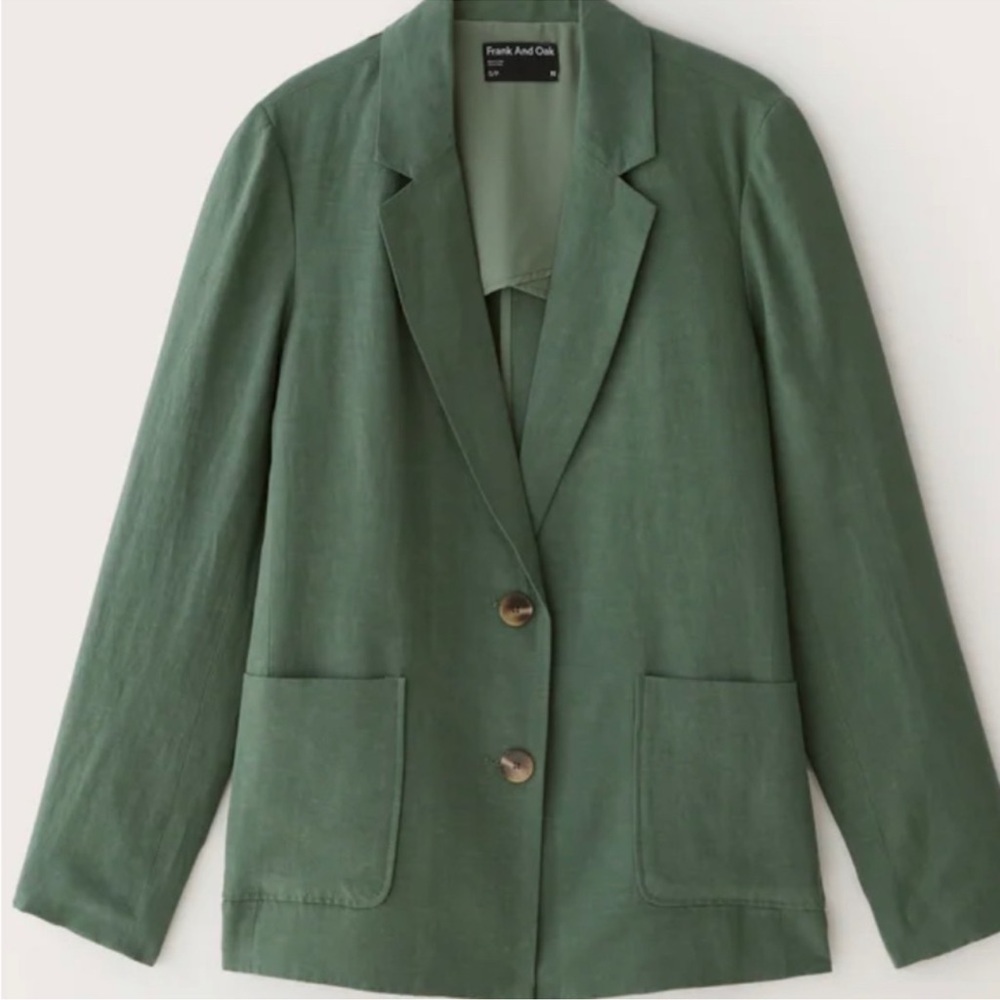 Frank and Oak The TENCEL™ Linen Blazer in Laurel Green size Small BNWT